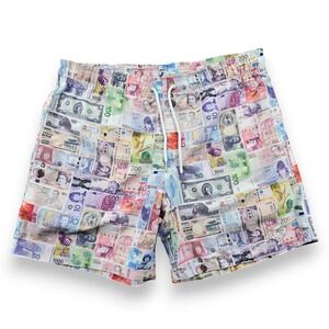 Danny Duncan Mens International Currency Money Print Swim Trunks Board Shorts